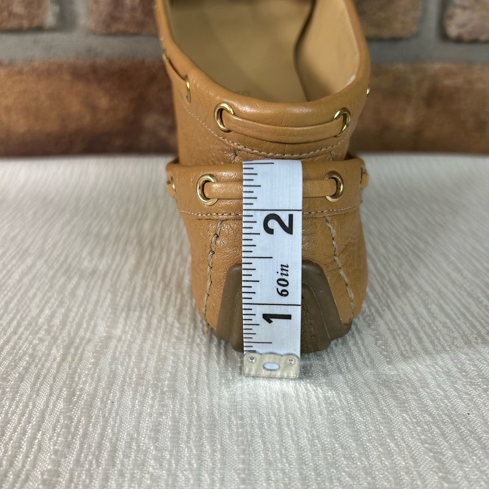 TALBOTS “Everson” Driving Moccasins Camel Pebble Leather - Picture 13 of 13